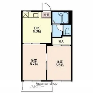 タウニィ長岡みなみ【1階】の間取り