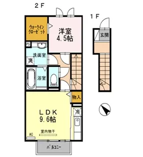 エスポワール岡宮【2階】の間取り