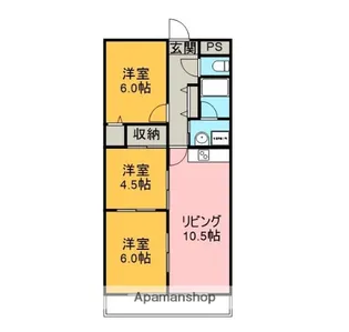 パレプラーンス【3階】の間取り