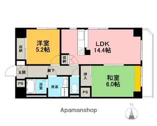 リエス新宿町【702号室】の間取り
