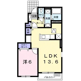 コリーヌ M【1階】の間取り