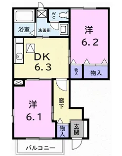 ミレニアムコートB【1階】の間取り