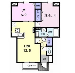 トゥー・ル・モンド【1階】の間取り