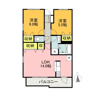 グリーンヒルズWEST II【4階】の間取り