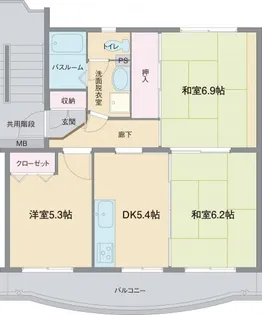 富士ハイツ【1階】の間取り