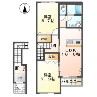 カーサ ソラーレ【2階】の間取り