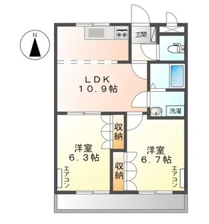 エクセレンスハイム王今【1階】の間取り