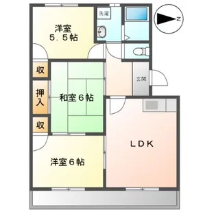 サングリーン西添【305号室】の間取り