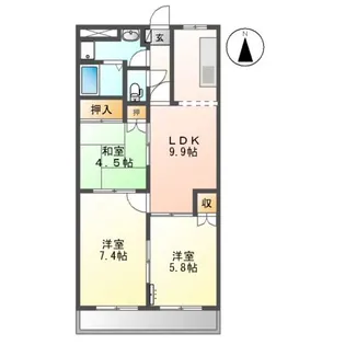 サンコートASABA【2階】の間取り