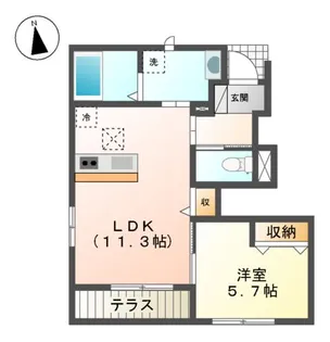 ベクヴェーム【1階】の間取り