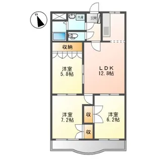 幟り道第三ハイツ【2階】の間取り