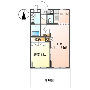 イーストサイドハイツ【1階】の間取り