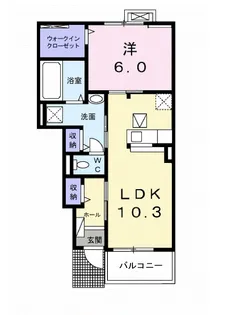 フラン汐入B【1階】の間取り