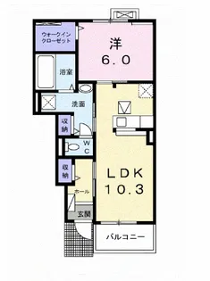 フラン汐入B【1階】の間取り
