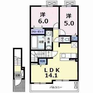 グランドゥール【2階】の間取り