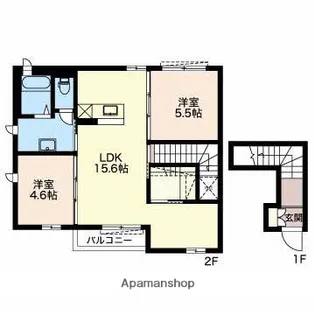 ボヌール【A202号室】の間取り
