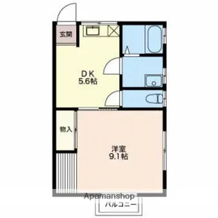 ハイム上の原【101号室】の間取り