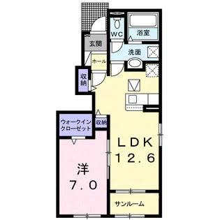 1LDKの間取り画像