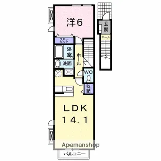 ソレアード トーレⅡ【2階】の間取り
