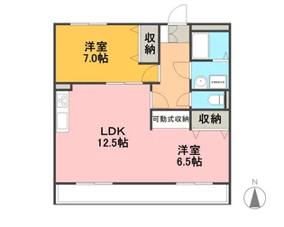 1LDKの間取り画像