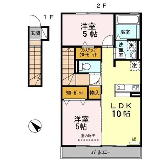 セジュールⅡ【2階】の間取り