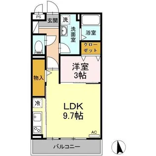 クレールTK【205号室】の間取り
