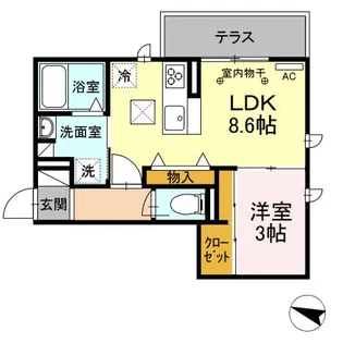 GRASS FIELDS SERENAⅢ(グラスフィールズセ【1階】の間取り