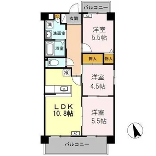クレスト西添【1階】の間取り