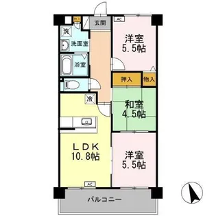 クレスト西添【3階】の間取り