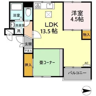 コンフォート杉山【1階】の間取り