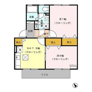 ボナールカンベ B【1階】の間取り