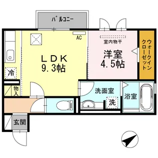 CLE DU BONHEUR(クレドボヌール) 2番館【1階】の間取り