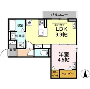 Dーcrinum 白銀II【3階】の間取り