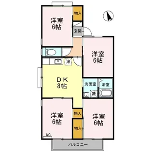 セジュール西添 C【2階】の間取り