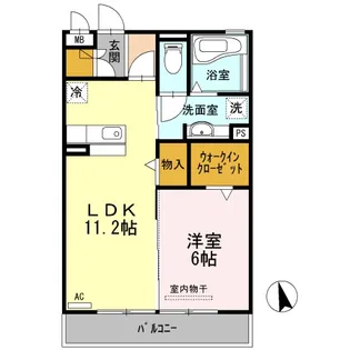 ウエスト フィールド D棟【2階】の間取り