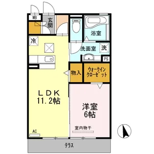 ウエスト フィールド D棟【1階】の間取り