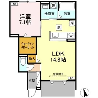 エスポワールYVII【1階】の間取り