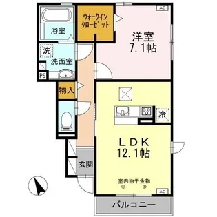 1LDKの間取り画像