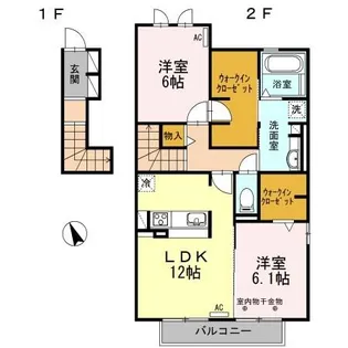クレア B【2階】の間取り