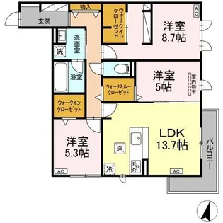 メイプル【1階】の間取り