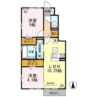 グランメール【1階】の間取り