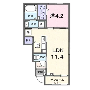 モダンヴィラ 一番館【1階】の間取り