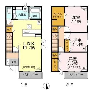 ボンヌ シャンス【1階】の間取り