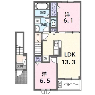 グレイスフル キノミヤ 331【2階】の間取り