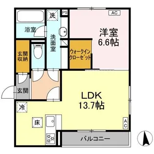 DーCRINUM 若葉町【1階】の間取り