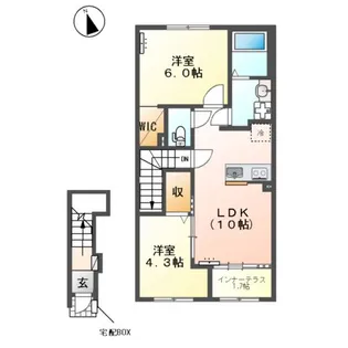 沼津市大岡アパート【2階】の間取り