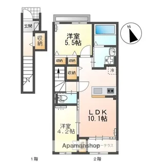 カーサ・デ・アモール【206号室】の間取り