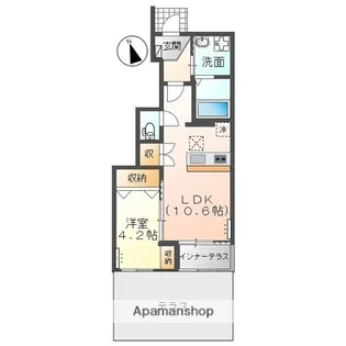 カーサ・デ・アモール【101号室】の間取り