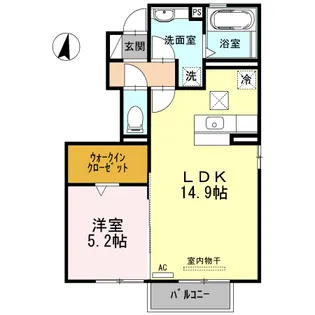 ベルフローラル アレィ【1階】の間取り