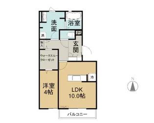 1LDKの間取り画像